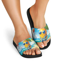 Funny Hawaii Mango Slide Sandals Tropical Summer Beach Mascot Vacation
