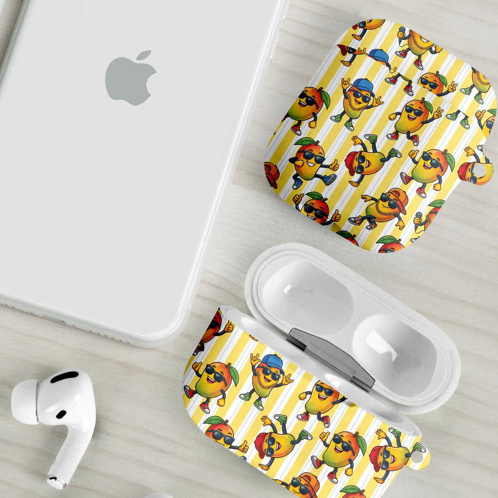 Funny Hawaii Mango Hip Hop Cartoon AirPods Case Summer Beach Party