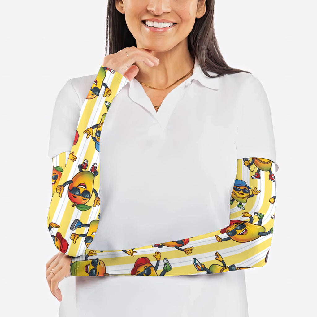 Funny Hawaii Mango Hip Hop Cartoon Arm Sleeves Summer Beach Party