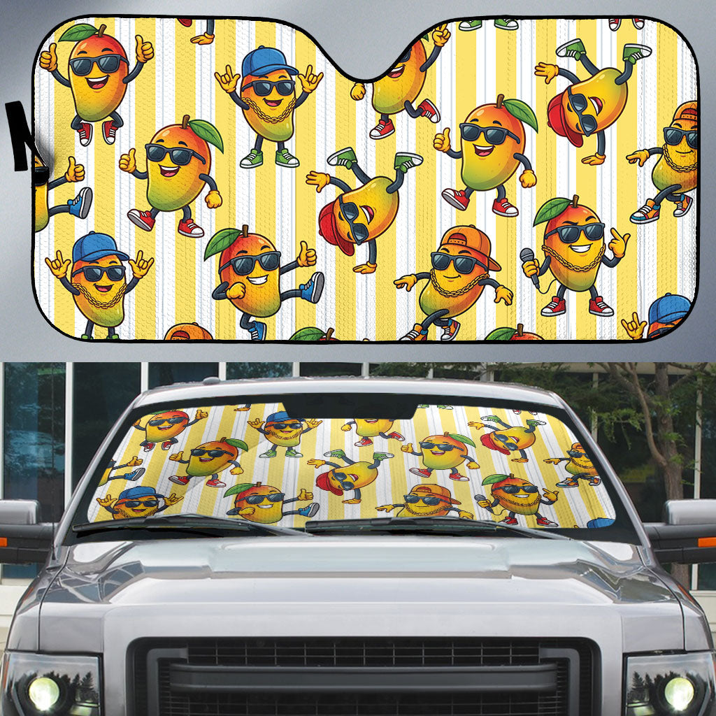 Funny Hawaii Mango Hip Hop Cartoon Auto Sun Shade Summer Beach Party
