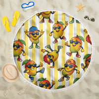 Funny Hawaii Mango Hip Hop Cartoon Beach Blanket Summer Beach Party
