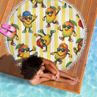 Funny Hawaii Mango Hip Hop Cartoon Beach Blanket Summer Beach Party