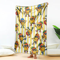 Funny Hawaii Mango Hip Hop Cartoon Blanket Summer Beach Party