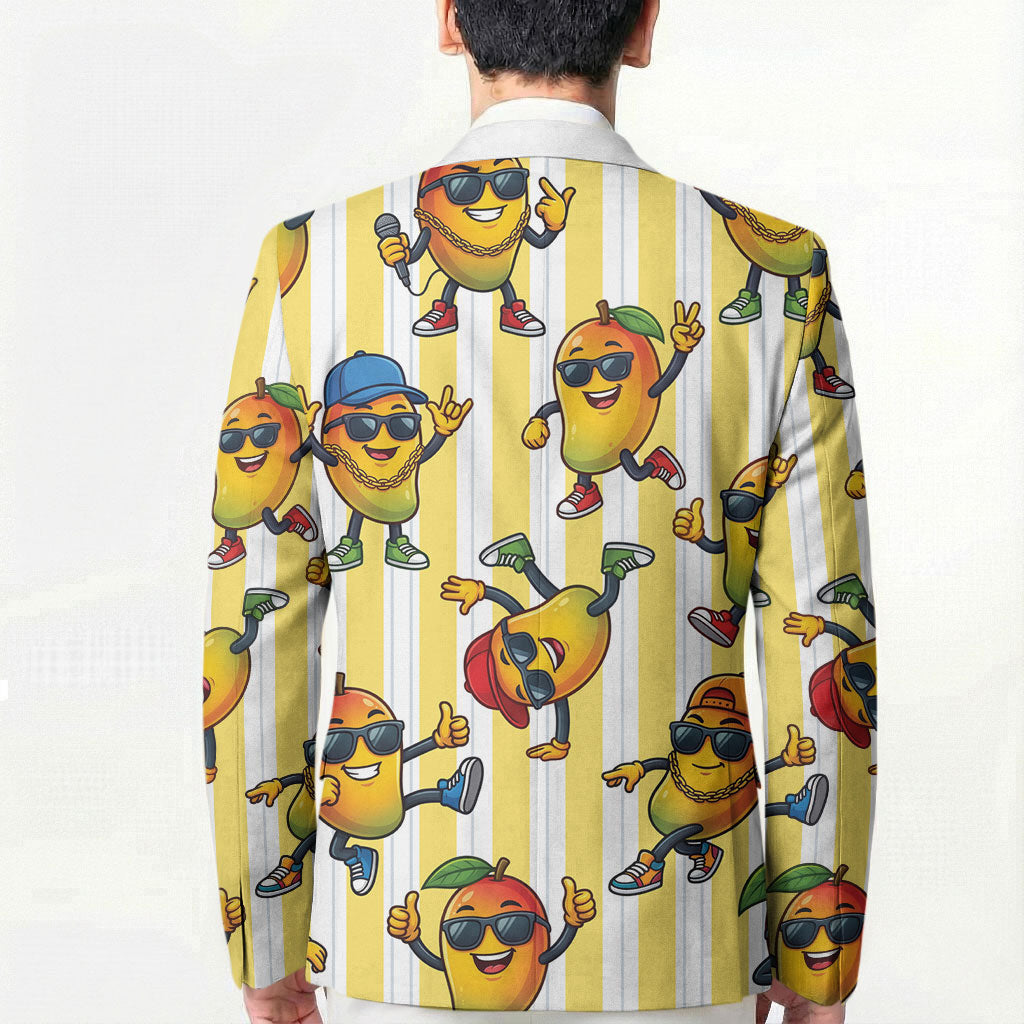 Funny Hawaii Mango Hip Hop Cartoon Blazer Summer Beach Party