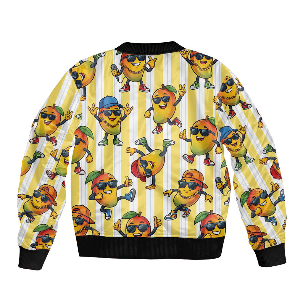 Funny Hawaii Mango Hip Hop Cartoon Bomber Jacket Summer Beach Party