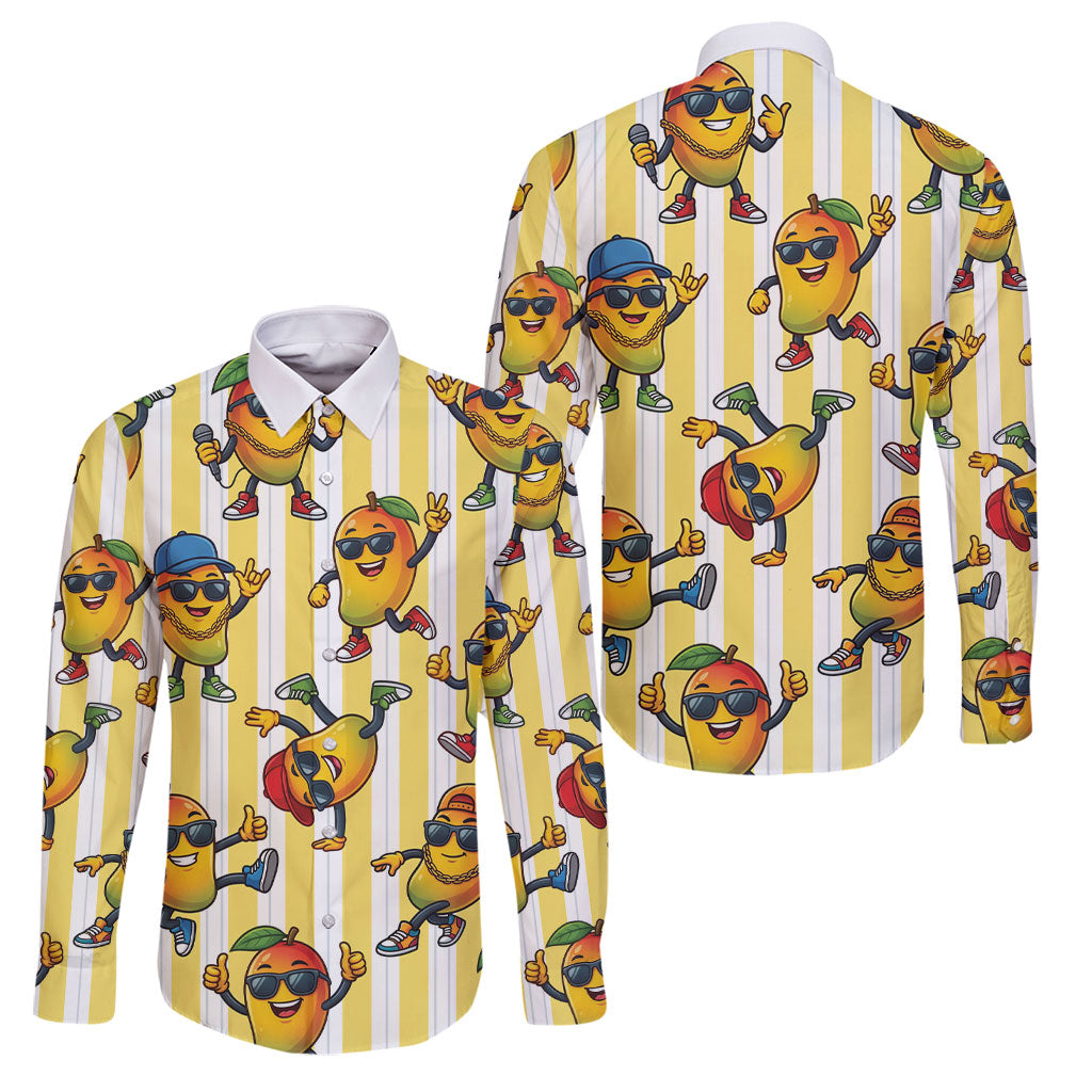 Funny Hawaii Mango Hip Hop Cartoon Family Matching Off Shoulder Short Dress and Hawaiian Shirt Summer Beach Party