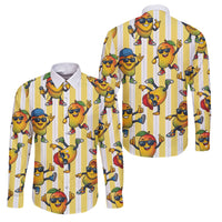 Funny Hawaii Mango Hip Hop Cartoon Family Matching Tank Maxi Dress and Hawaiian Shirt Summer Beach Party
