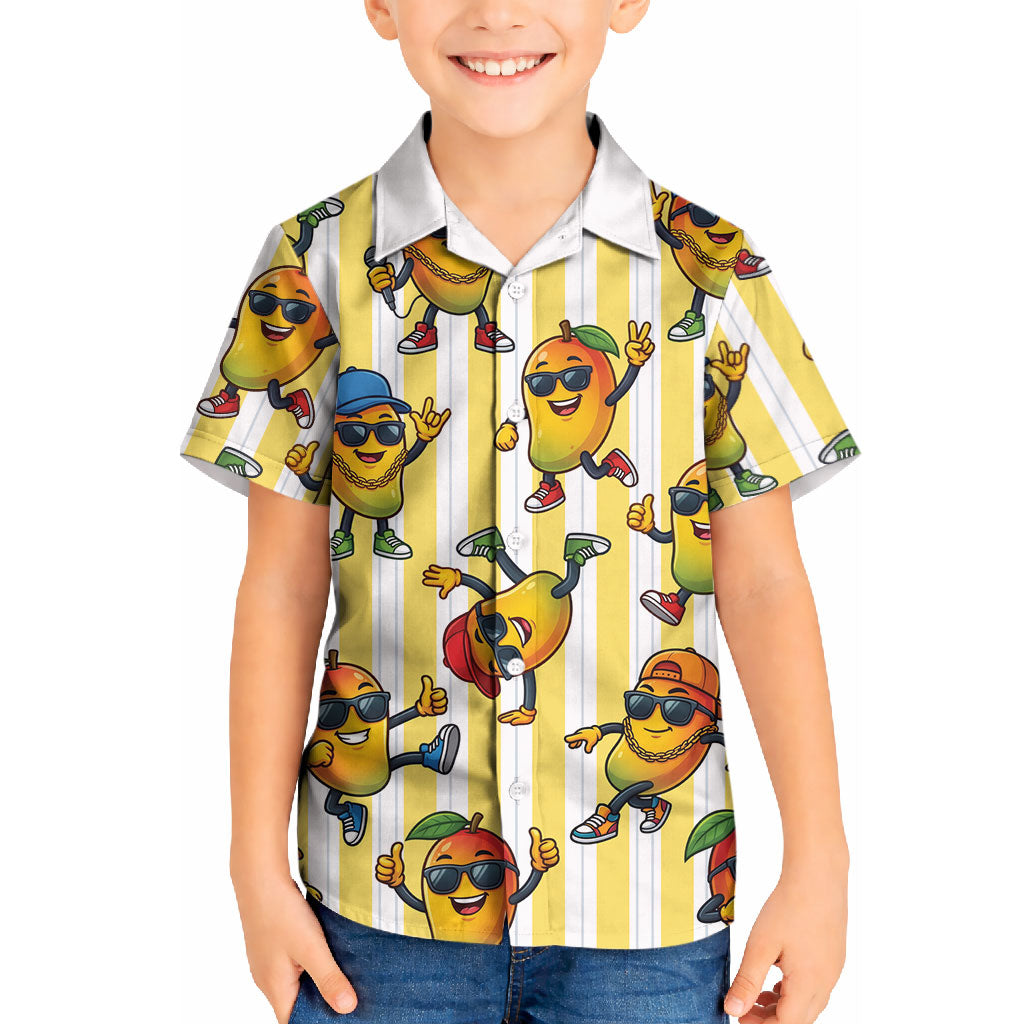 Funny Hawaii Mango Hip Hop Cartoon Kid Hawaiian Shirt Summer Beach Party