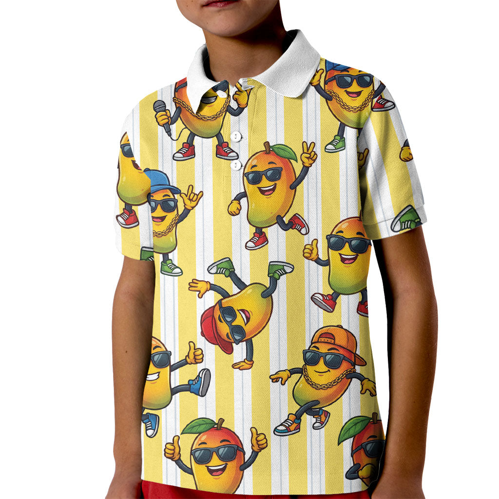 Funny Hawaii Mango Hip Hop Cartoon Kid Polo Shirt Summer Beach Party