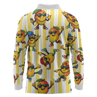 Funny Hawaii Mango Hip Hop Cartoon Long Sleeve Polo Shirt Summer Beach Party