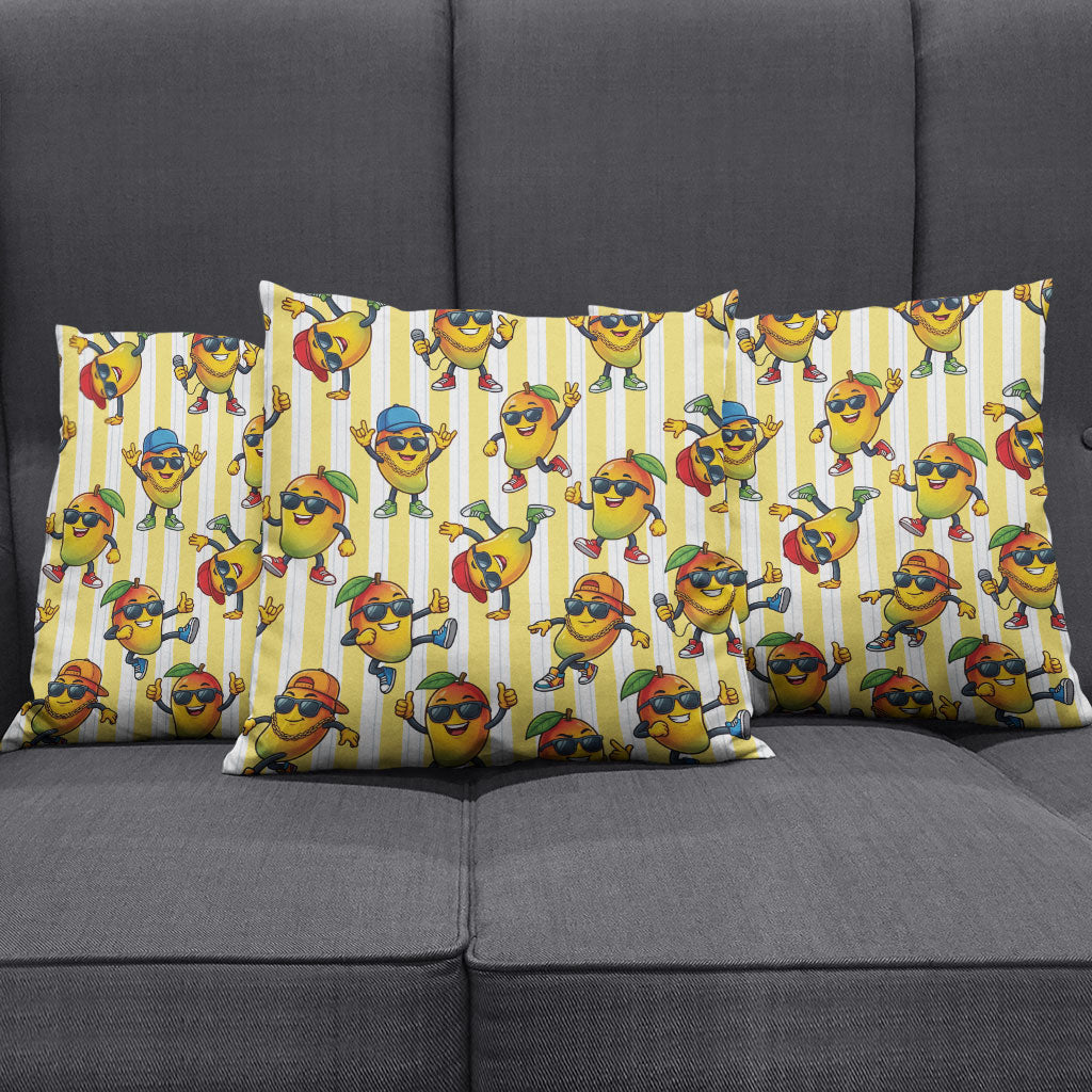 Funny Hawaii Mango Hip Hop Cartoon Pillow Cover Summer Beach Party