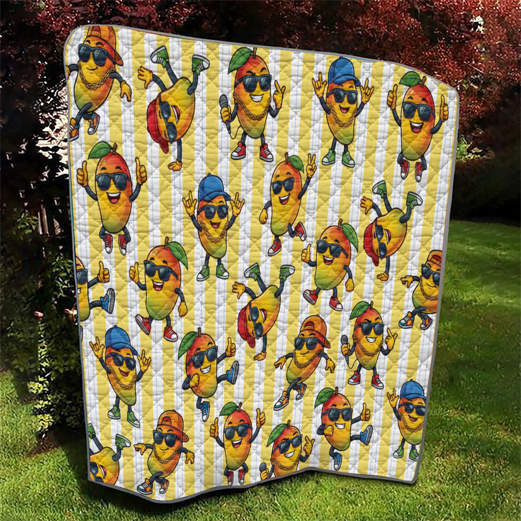 Funny Hawaii Mango Hip Hop Cartoon Quilt Summer Beach Party