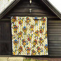 Funny Hawaii Mango Hip Hop Cartoon Quilt Summer Beach Party