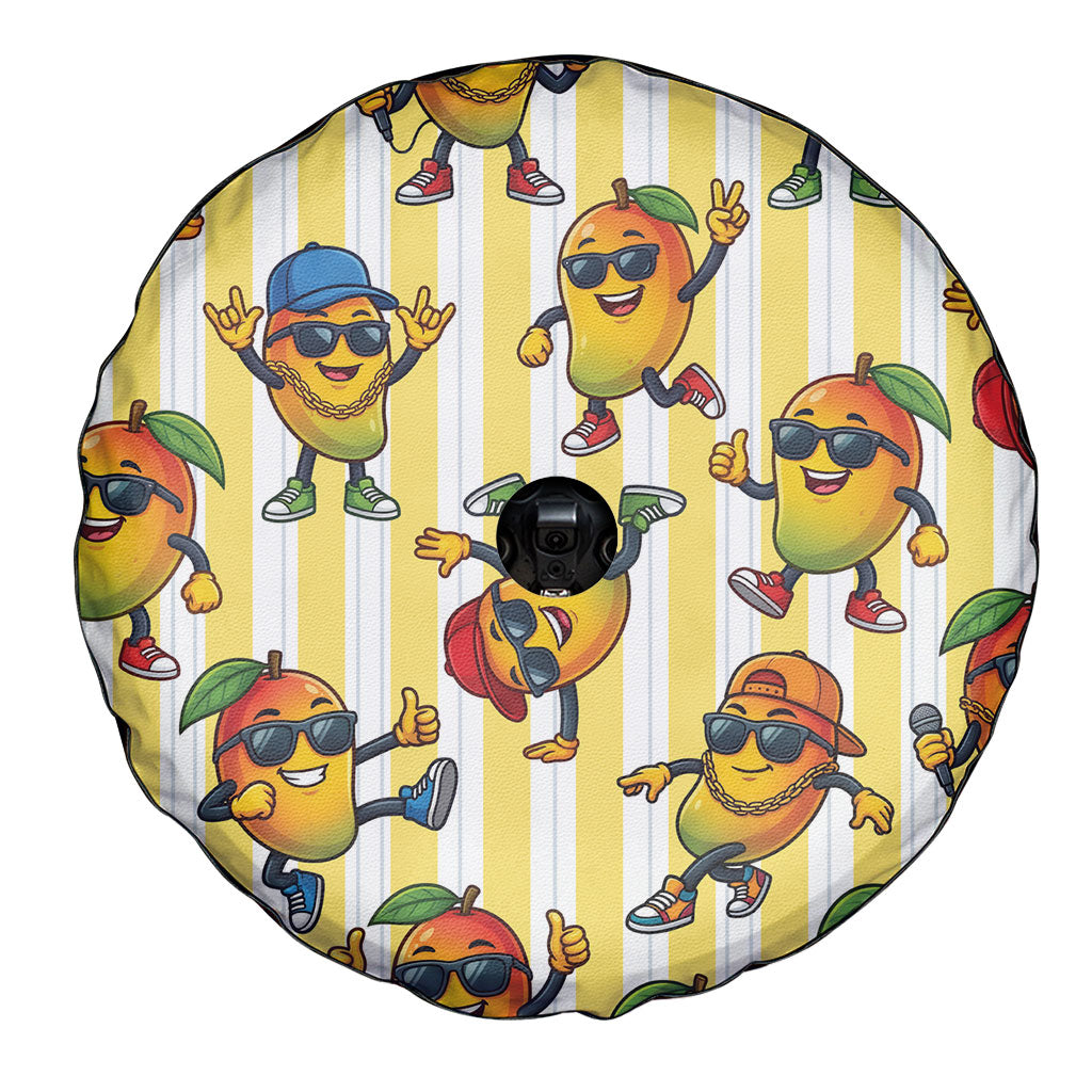 Funny Hawaii Mango Hip Hop Cartoon Spare Tire Cover Summer Beach Party