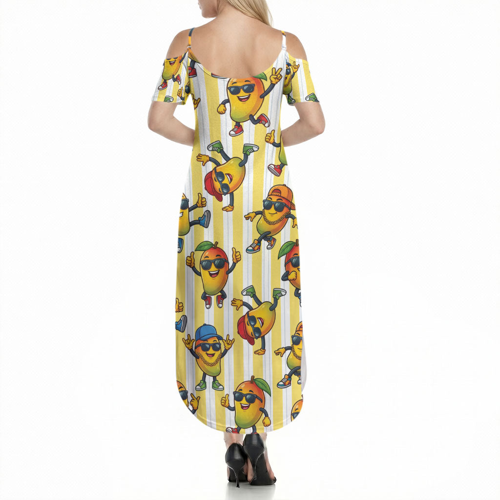 Funny Hawaii Mango Hip Hop Cartoon Summer Maxi Dress Summer Beach Party