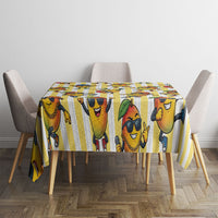 Funny Hawaii Mango Hip Hop Cartoon Tablecloth Summer Beach Party