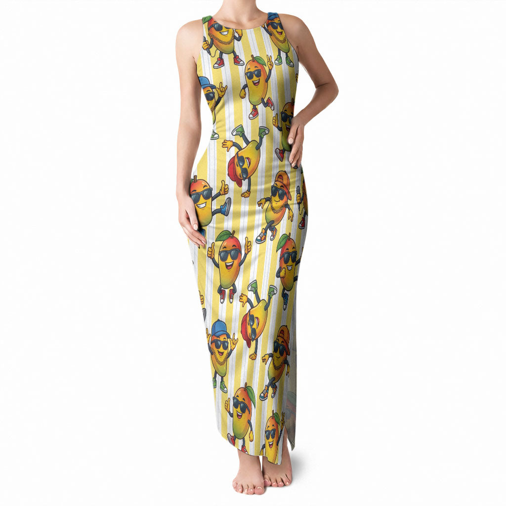 Funny Hawaii Mango Hip Hop Cartoon Tank Maxi Dress Summer Beach Party