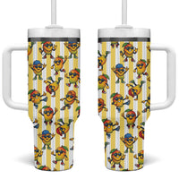 Funny Hawaii Mango Hip Hop Cartoon Tumbler With Handle Summer Beach Party