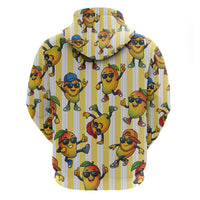 Funny Hawaii Mango Hip Hop Cartoon Zip Hoodie Summer Beach Party