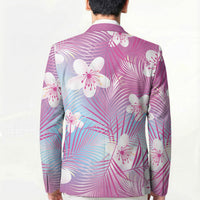 Pink Aloha Hawaiian Blazer Tropical Flower Palm Leaf Pattern LT19 - Polynesian Pride