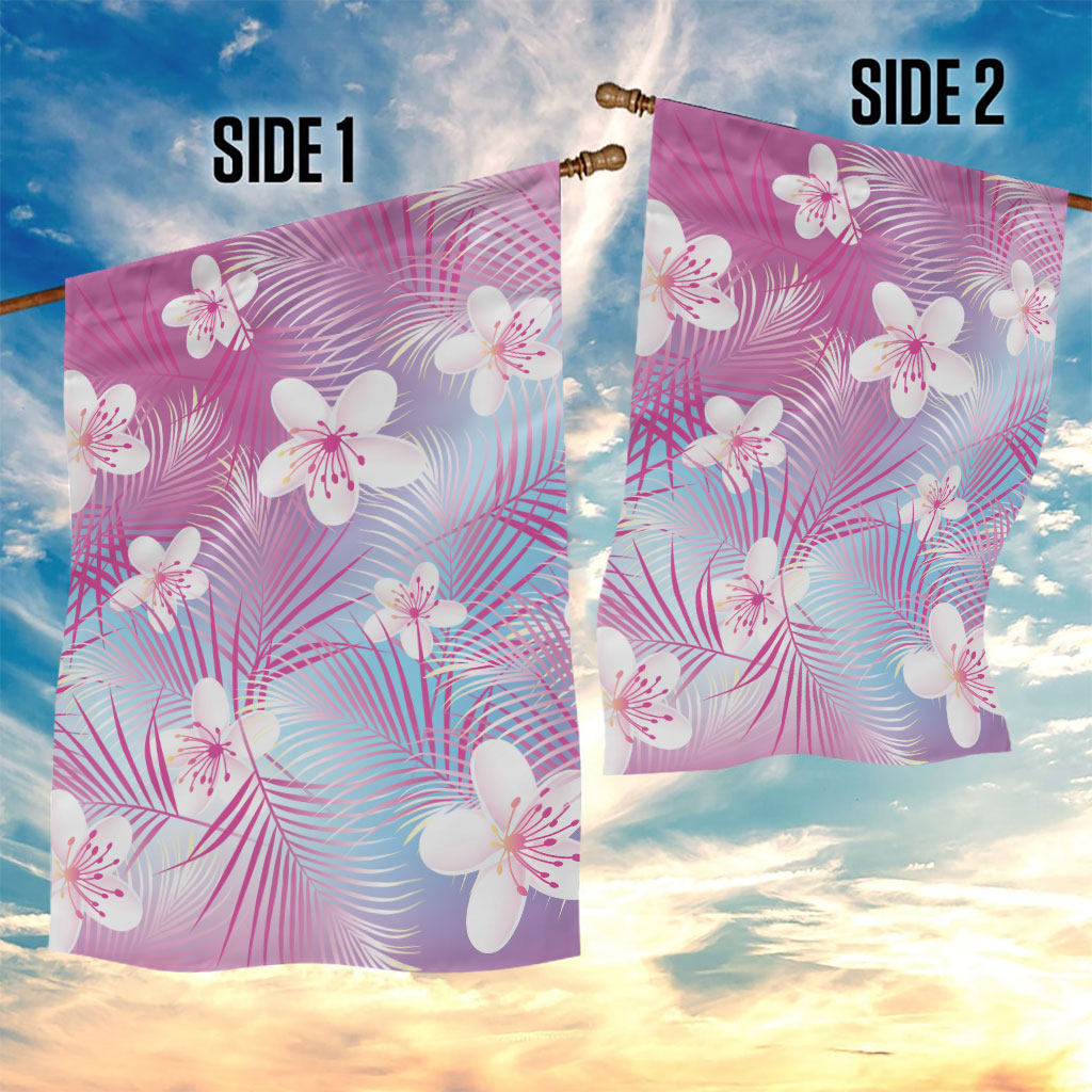 Pink Aloha Hawaiian Garden Flag Tropical Flower Palm Leaf Pattern LT19 - Polynesian Pride