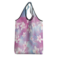 Pink Aloha Hawaiian Grocery Bag Tropical Flower Palm Leaf Pattern LT19 - Polynesian Pride