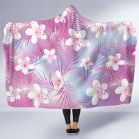 Pink Aloha Hawaiian Hooded Blanket Tropical Flower Palm Leaf Pattern LT19 One Size Pink - Polynesian Pride