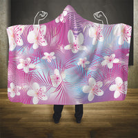 Pink Aloha Hawaiian Hooded Blanket Tropical Flower Palm Leaf Pattern LT19 - Polynesian Pride
