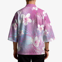Pink Aloha Hawaiian Kimono Tropical Flower Palm Leaf Pattern LT19 - Polynesian Pride