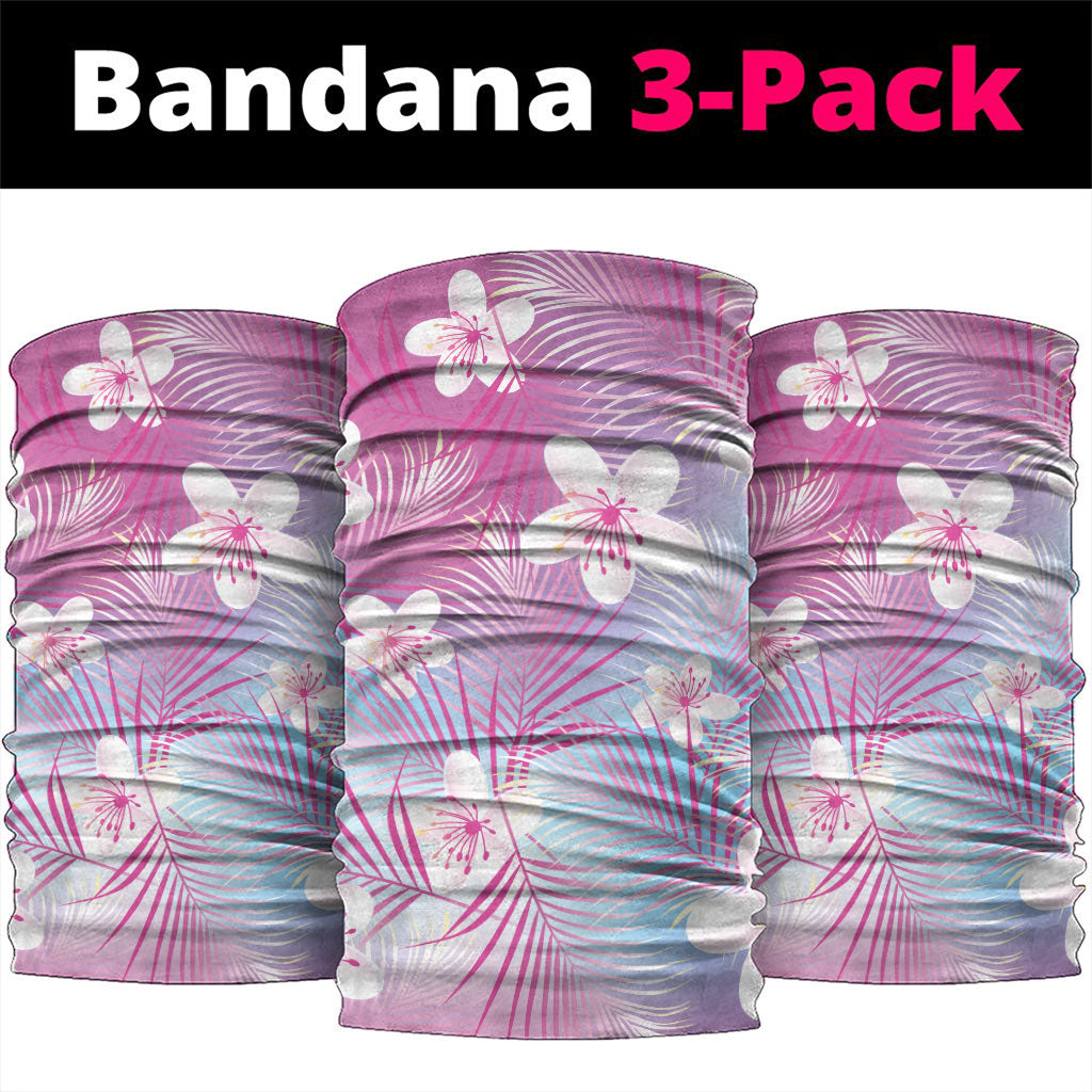 Pink Aloha Hawaiian Neck Gaiter Tropical Flower Palm Leaf Pattern LT19 package One Size: 25*50cm Pink - Polynesian Pride