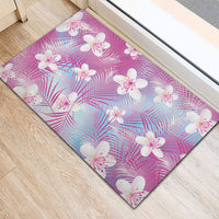 Pink Aloha Hawaiian Rubber Doormat Tropical Flower Palm Leaf Pattern LT19 - Polynesian Pride