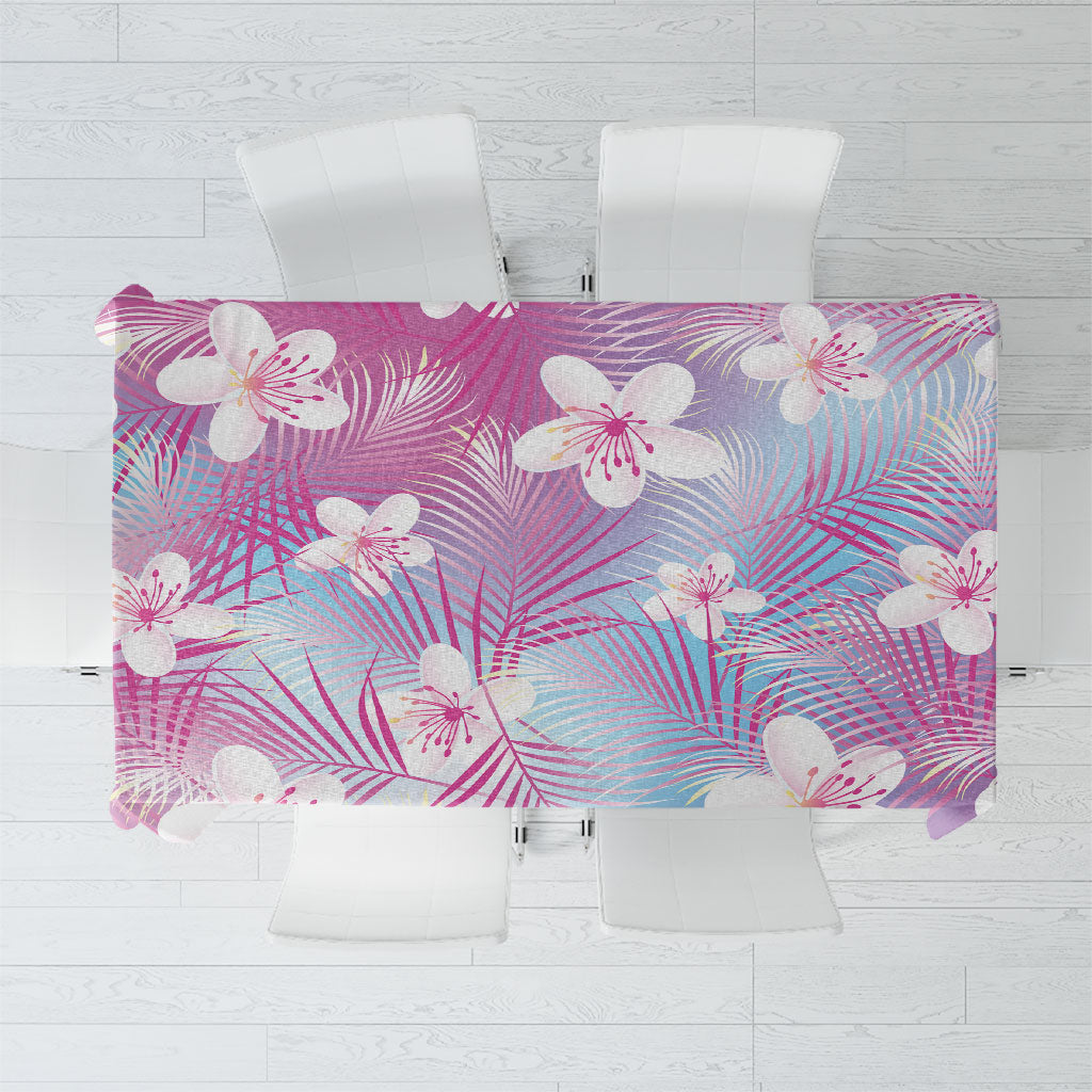 Pink Aloha Hawaiian Tablecloth Tropical Flower Palm Leaf Pattern LT19 Pink - Polynesian Pride