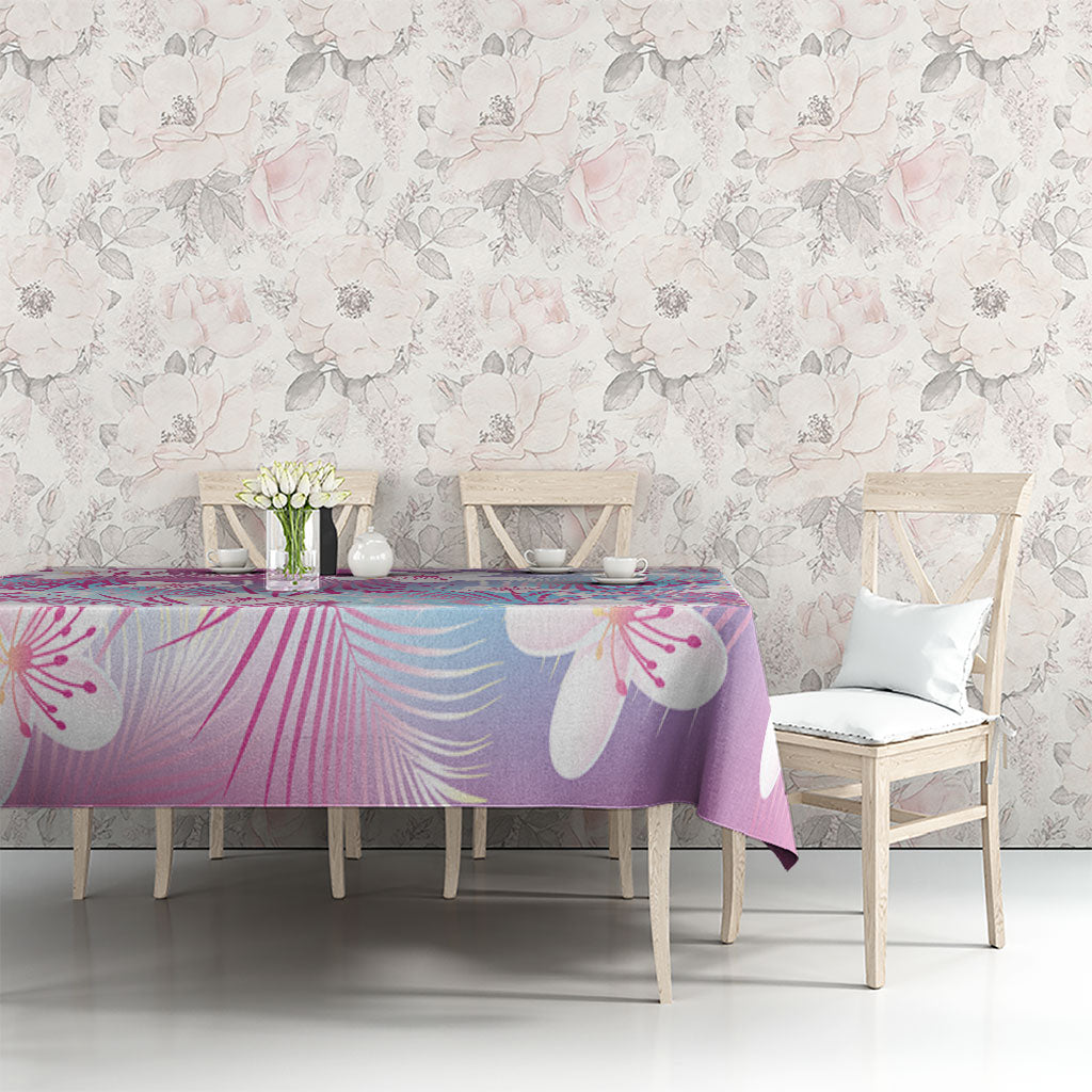 Pink Aloha Hawaiian Tablecloth Tropical Flower Palm Leaf Pattern LT19 - Polynesian Pride