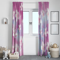 Pink Aloha Hawaiian Window Curtain Tropical Flower Palm Leaf Pattern LT19 - Polynesian Pride