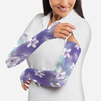 Purple Aloha Hawaiian Arm Sleeves Tropical Flower Palm Leaf Pattern LT19 - Polynesian Pride
