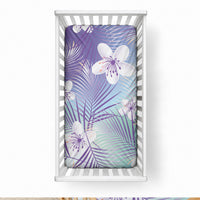 Purple Aloha Hawaiian Baby Bed Cover Tropical Flower Palm Leaf Pattern LT19 28 × 52 in Purple - Polynesian Pride