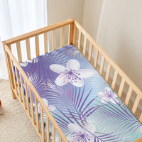 Purple Aloha Hawaiian Baby Bed Cover Tropical Flower Palm Leaf Pattern LT19 - Polynesian Pride