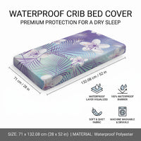 Purple Aloha Hawaiian Baby Bed Cover Tropical Flower Palm Leaf Pattern LT19 - Polynesian Pride
