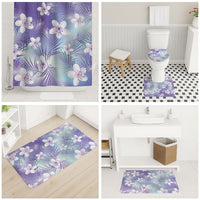 Purple Aloha Hawaiian Bathroom Set Tropical Flower Palm Leaf Pattern LT19 - Polynesian Pride