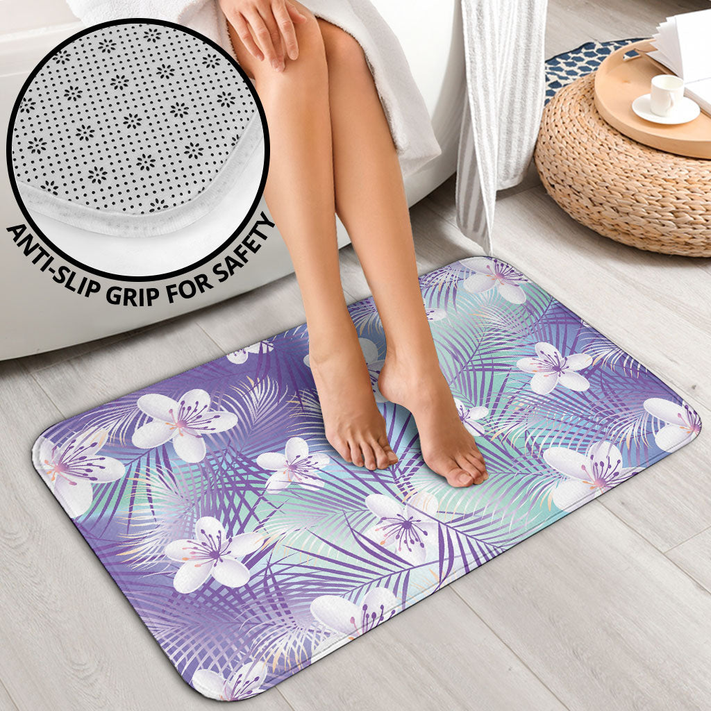 Purple Aloha Hawaiian Bathroom Set Tropical Flower Palm Leaf Pattern LT19 - Polynesian Pride