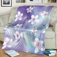 Purple Aloha Hawaiian Blanket Tropical Flower Palm Leaf Pattern LT19 - Polynesian Pride