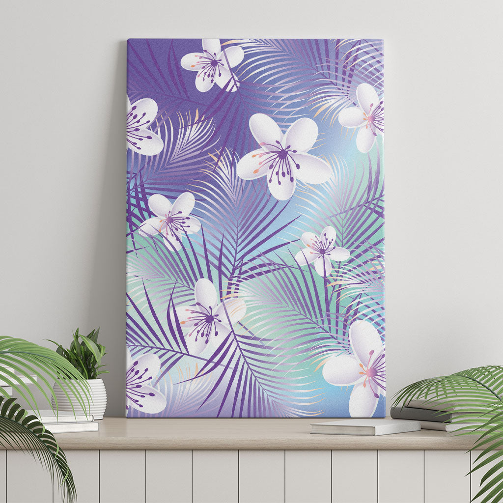 Purple Aloha Hawaiian Canvas Wall Art Tropical Flower Palm Leaf Pattern LT19 - Polynesian Pride