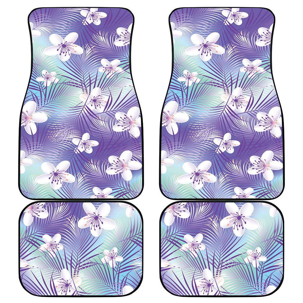 Purple Aloha Hawaiian Car Mats Tropical Flower Palm Leaf Pattern LT19 - Polynesian Pride