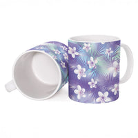 Purple Aloha Hawaiian Ceramic Mug Tropical Flower Palm Leaf Pattern LT19 - Polynesian Pride