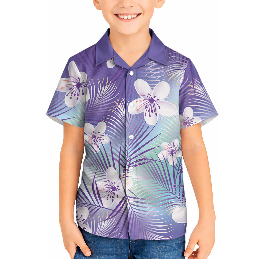 Purple Aloha Hawaiian Hawaiian Shirt Tropical Flower Palm Leaf Pattern LT19 - Polynesian Pride