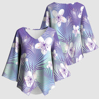 Purple Aloha Hawaiian Kimono Sleeve Blouse Tropical Flower Palm Leaf Pattern LT19 - Polynesian Pride