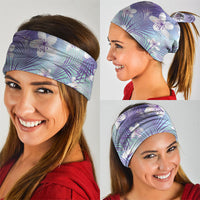 Purple Aloha Hawaiian Neck Gaiter Tropical Flower Palm Leaf Pattern LT19 - Polynesian Pride