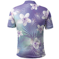 Purple Aloha Hawaiian Polo Shirt Tropical Flower Palm Leaf Pattern LT19 - Polynesian Pride