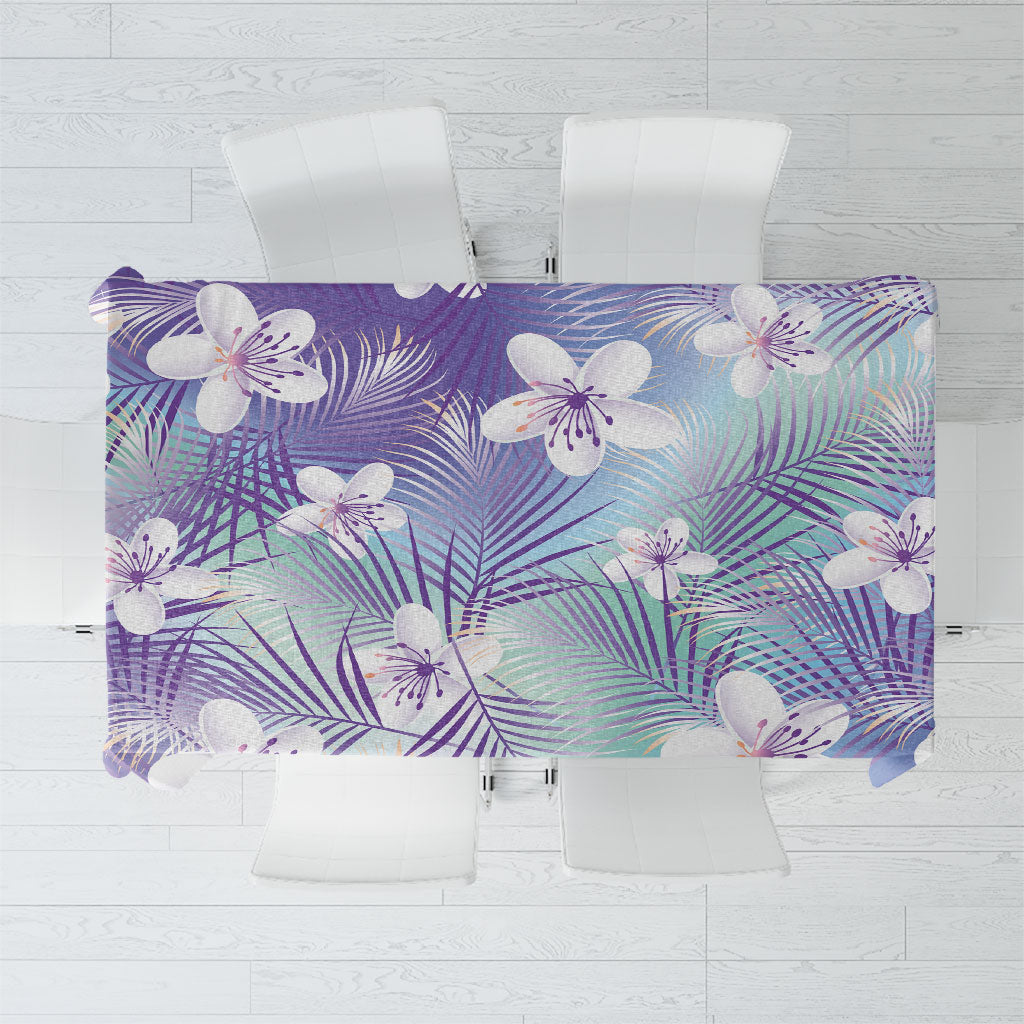 Purple Aloha Hawaiian Tablecloth Tropical Flower Palm Leaf Pattern LT19 Purple - Polynesian Pride