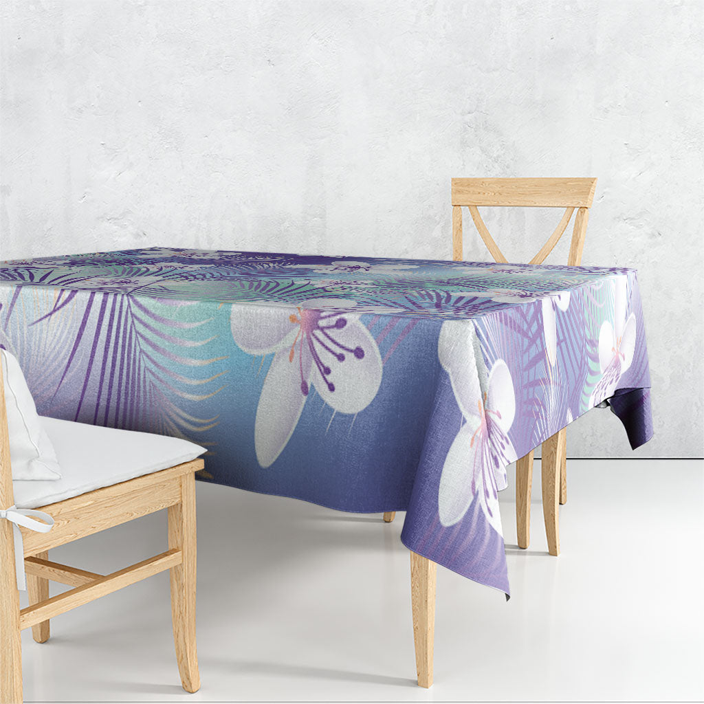 Purple Aloha Hawaiian Tablecloth Tropical Flower Palm Leaf Pattern LT19 - Polynesian Pride